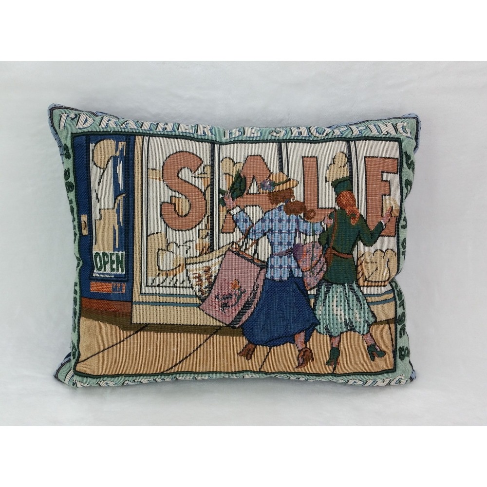 I'd Rather Be Shopping Tapestry Throw Pillow Cottage Cottagecore Shopping Theme